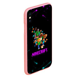 Чехол iPhone XS Max матовый Minecraft neon краски, цвет: 3D-баблгам — фото 2