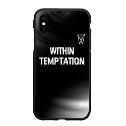 Чехол iPhone XS Max матовый Within Temptation glitch на темном фоне посередине, цвет: 3D-черный