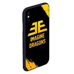 Чехол iPhone XS Max матовый Imagine Dragons - gold gradient, цвет: 3D-черный — фото 2
