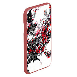 Чехол iPhone XS Max матовый Японский стиль иероглифы, цвет: 3D-красный — фото 2