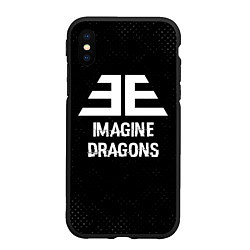 Чехол iPhone XS Max матовый Imagine Dragons glitch на темном фоне, цвет: 3D-черный