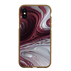 Чехол iPhone XS Max матовый Бело-розовая краска, цвет: 3D-коричневый