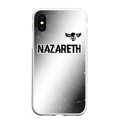 Чехол iPhone XS Max матовый Nazareth glitch на светлом фоне посередине, цвет: 3D-белый