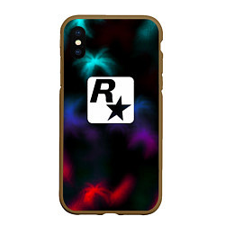 Чехол iPhone XS Max матовый Rock star games, цвет: 3D-коричневый