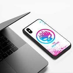 Чехол iPhone XS Max матовый The Offspring neon gradient style, цвет: 3D-черный — фото 2
