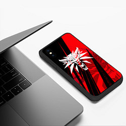 Чехол iPhone XS Max матовый The witcher - red sport, цвет: 3D-черный — фото 2