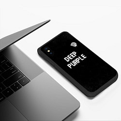 Чехол iPhone XS Max матовый Deep Purple glitch на темном фоне посередине, цвет: 3D-черный — фото 2