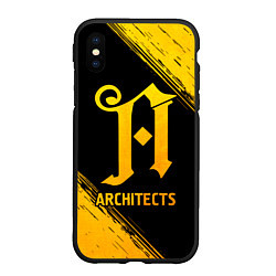 Чехол iPhone XS Max матовый Architects - gold gradient, цвет: 3D-черный