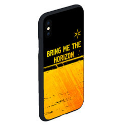 Чехол iPhone XS Max матовый Bring Me the Horizon - gold gradient посередине, цвет: 3D-черный — фото 2