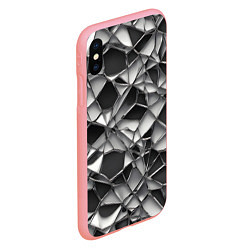 Чехол iPhone XS Max матовый Чёрно-белая сетка, цвет: 3D-баблгам — фото 2