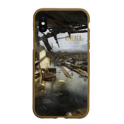 Чехол iPhone XS Max матовый STALKER 2 дом на болотах, цвет: 3D-коричневый