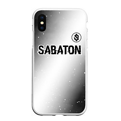 Чехол iPhone XS Max матовый Sabaton glitch на светлом фоне посередине, цвет: 3D-белый