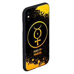 Чехол iPhone XS Max матовый Marilyn Manson - gold gradient, цвет: 3D-черный — фото 2