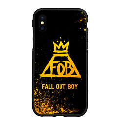 Чехол iPhone XS Max матовый Fall Out Boy - gold gradient, цвет: 3D-черный