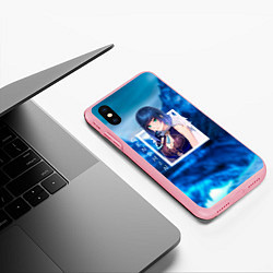 Чехол iPhone XS Max матовый Е Лань на фоне природы, цвет: 3D-баблгам — фото 2