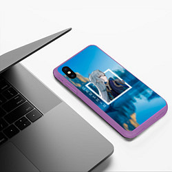 Чехол iPhone XS Max матовый Нёвиллет гидро дракон, цвет: 3D-фиолетовый — фото 2