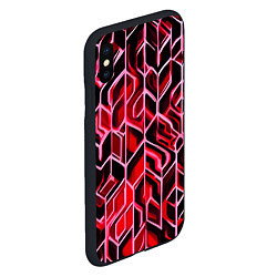 Чехол iPhone XS Max матовый Красный узор, цвет: 3D-черный — фото 2