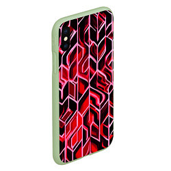 Чехол iPhone XS Max матовый Красный узор, цвет: 3D-салатовый — фото 2