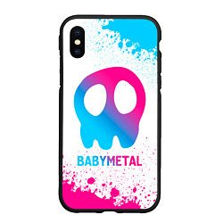 Чехол iPhone XS Max матовый Babymetal neon gradient style, цвет: 3D-черный