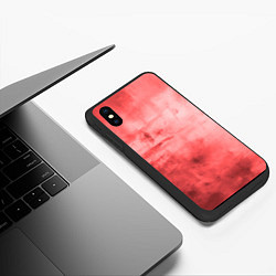 Чехол iPhone XS Max матовый Красный гранж, цвет: 3D-черный — фото 2