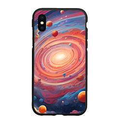 Чехол iPhone XS Max матовый Галактика в спирали, цвет: 3D-черный