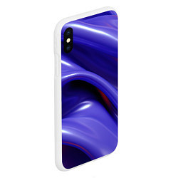 Чехол iPhone XS Max матовый Фиолетовые абстрактные волны, цвет: 3D-белый — фото 2