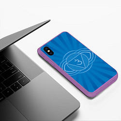 Чехол iPhone XS Max матовый Аджна чакра, цвет: 3D-фиолетовый — фото 2