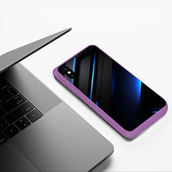 Чехол iPhone XS Max матовый Вихрь синего, цвет: 3D-фиолетовый — фото 2