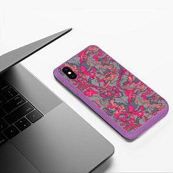Чехол iPhone XS Max матовый Розовый серый сон, цвет: 3D-фиолетовый — фото 2