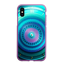 Чехол iPhone XS Max матовый Фрактальная абстракция 3, цвет: 3D-фиолетовый