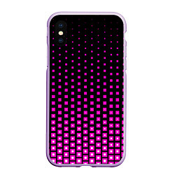 Чехол iPhone XS Max матовый Розовые квадраты, цвет: 3D-сиреневый