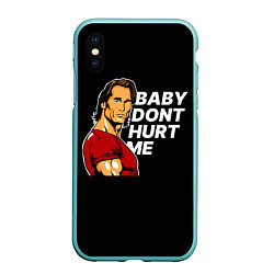 Чехол iPhone XS Max матовый Baby dont hurt me - Mike OHearn, цвет: 3D-мятный