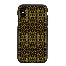 Чехол iPhone XS Max матовый Узоры чёрно-золотой паттерн, цвет: 3D-черный
