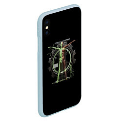 Чехол iPhone XS Max матовый Магос биологис череп, цвет: 3D-голубой — фото 2