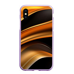 Чехол iPhone XS Max матовый Yellow black style, цвет: 3D-сиреневый