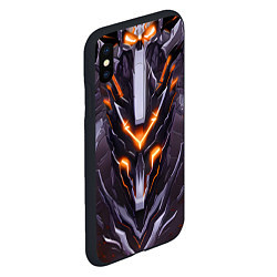 Чехол iPhone XS Max матовый Жёлтая кибер броня, цвет: 3D-черный — фото 2