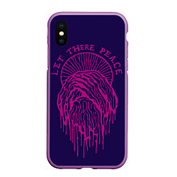 Чехол iPhone XS Max матовый Фуксия и тёмный электрик, цвет: 3D-фиолетовый