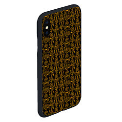 Чехол iPhone XS Max матовый Чёрно-золотой узоры, цвет: 3D-черный — фото 2