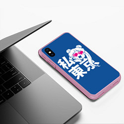 Чехол iPhone XS Max матовый Я люблю Токио, цвет: 3D-розовый — фото 2
