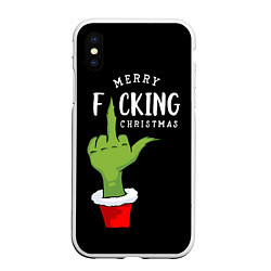 Чехол iPhone XS Max матовый Гринч украл Рождество, цвет: 3D-белый