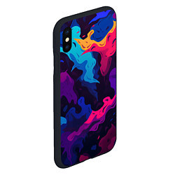 Чехол iPhone XS Max матовый Яркие абстрактные фигуры, цвет: 3D-черный — фото 2