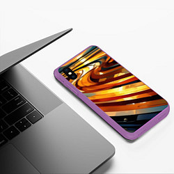 Чехол iPhone XS Max матовый Абстрактная дорога, цвет: 3D-фиолетовый — фото 2