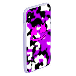 Чехол iPhone XS Max матовый Marshmello camo, цвет: 3D-светло-сиреневый — фото 2