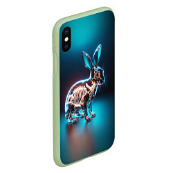 Чехол iPhone XS Max матовый Прозрачный стеклянный кролик, цвет: 3D-салатовый — фото 2