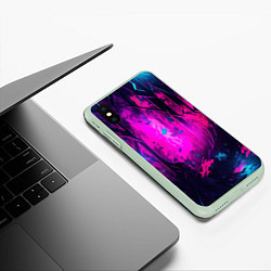 Чехол iPhone XS Max матовый Эфемерный камуфляж, цвет: 3D-салатовый — фото 2