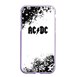 Чехол iPhone XS Max матовый AC DC anarchy rock, цвет: 3D-светло-сиреневый