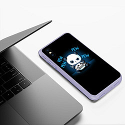 Чехол iPhone XS Max матовый Panda gamer, цвет: 3D-светло-сиреневый — фото 2