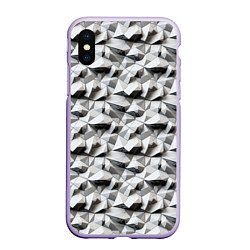 Чехол iPhone XS Max матовый Камни, цвет: 3D-светло-сиреневый