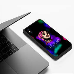 Чехол iPhone XS Max матовый Lil peep рэп неоновый градиент, цвет: 3D-черный — фото 2