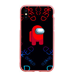 Чехол iPhone XS Max матовый Амонг ас bored neon, цвет: 3D-баблгам